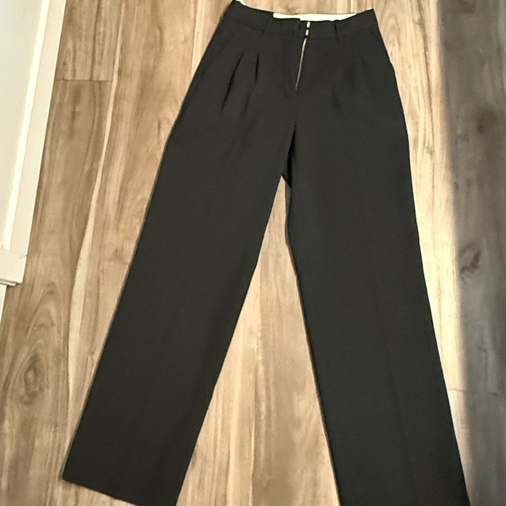 Aritzia Black Wide-Leg Trousers